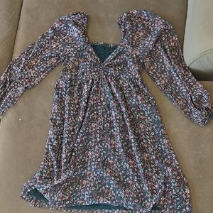 Floral Long Sleeve Woman Dress